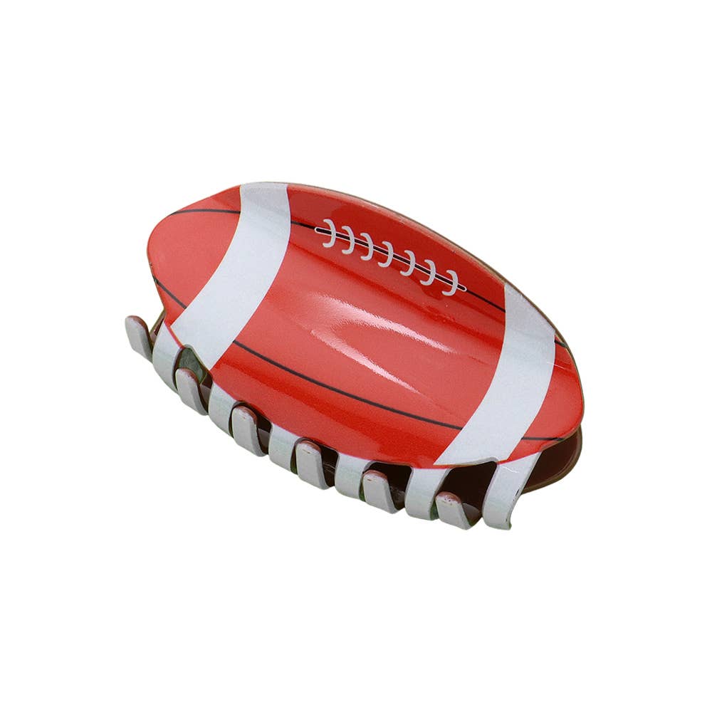 Football Acrylic Hair Claw Clip