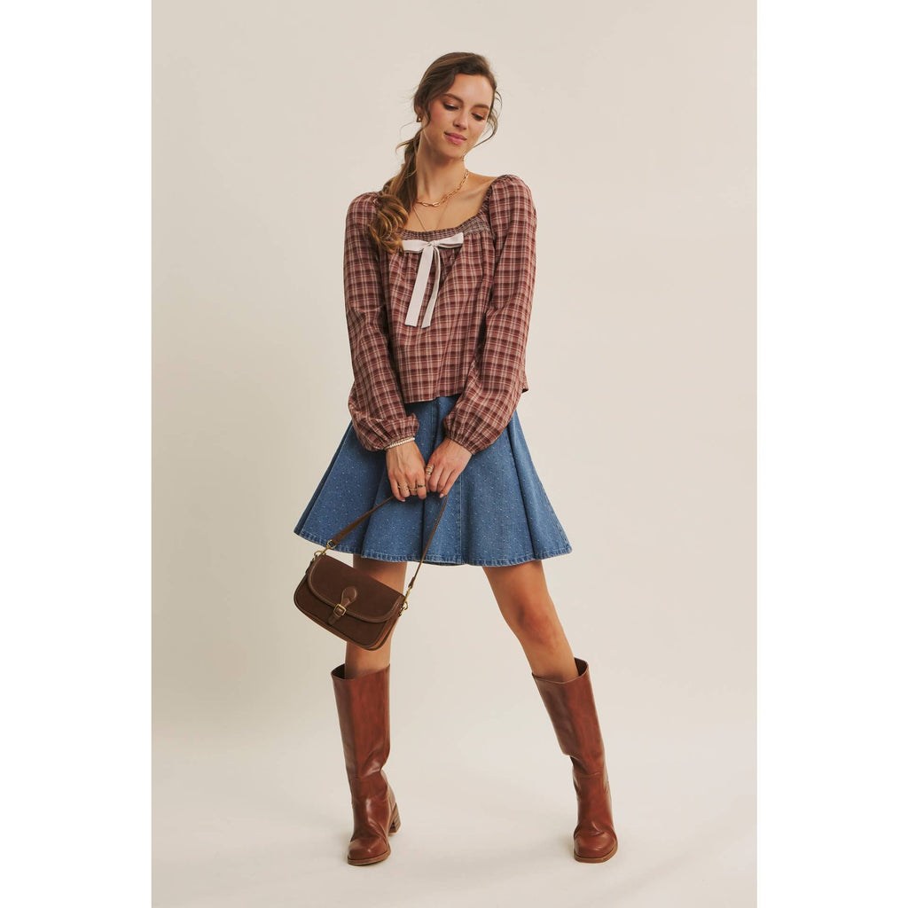 DENIM FLARE MINI SKIRT