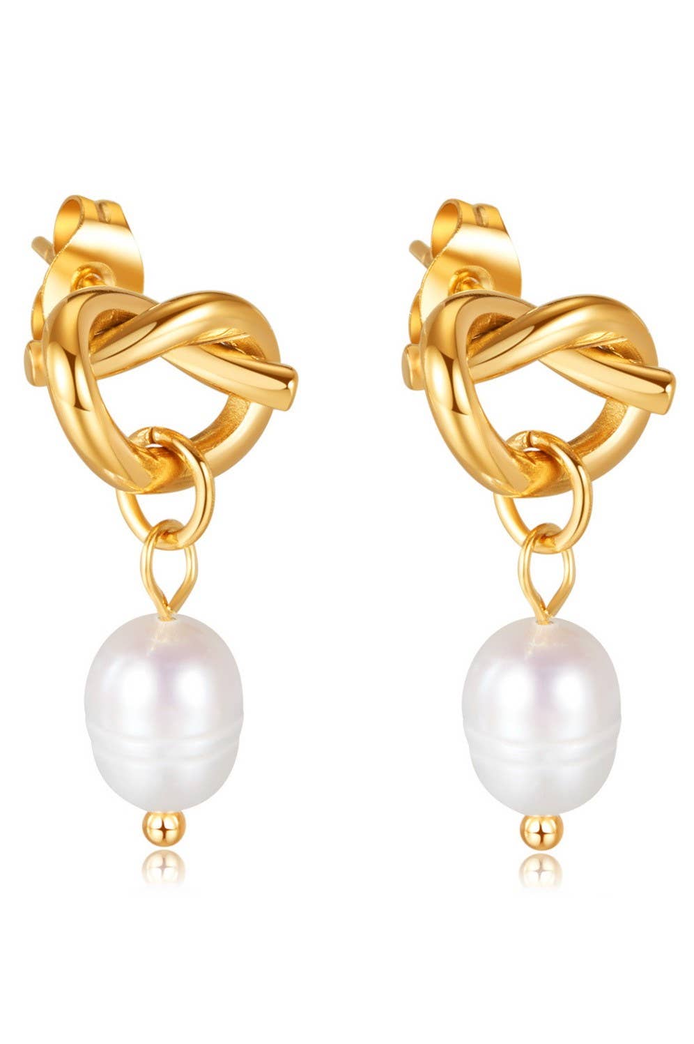 18K STAINLESS STEEL TARNISH FREE PEARL DROP EAR