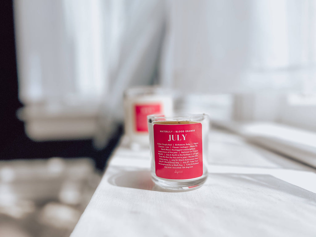 July Birthday Month Candle