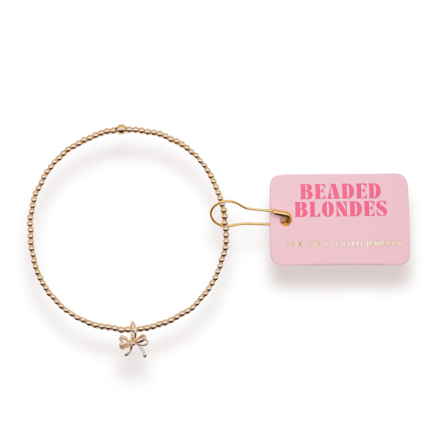 Gold Bow Charm Bracelet