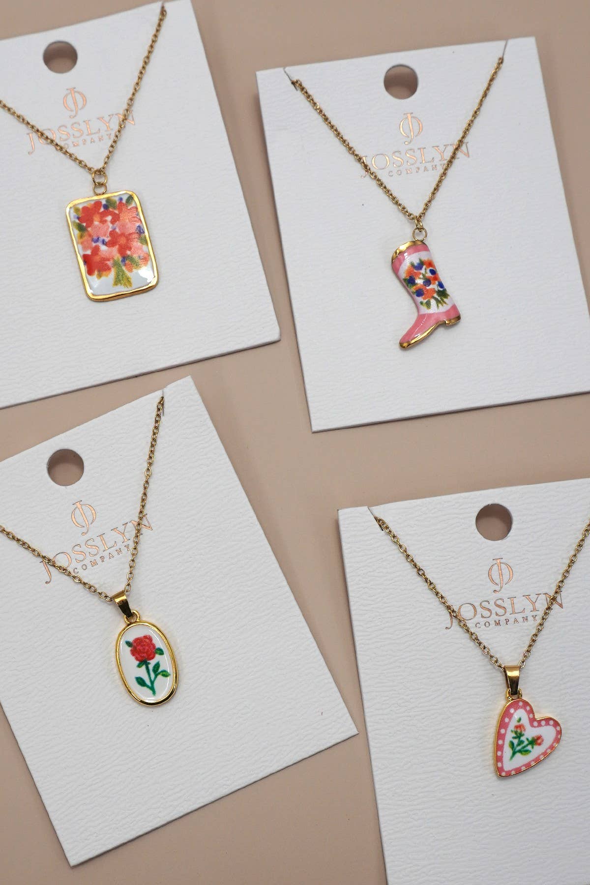 Ceramic charm necklace