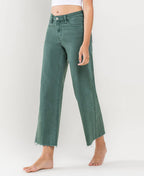 HIGH RISE CROP WIDE LEG JEANS