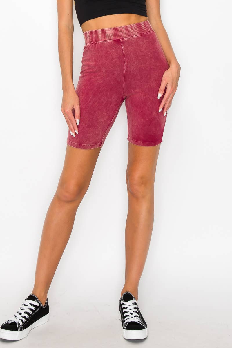 Mineral Washed Biker athletic shorts