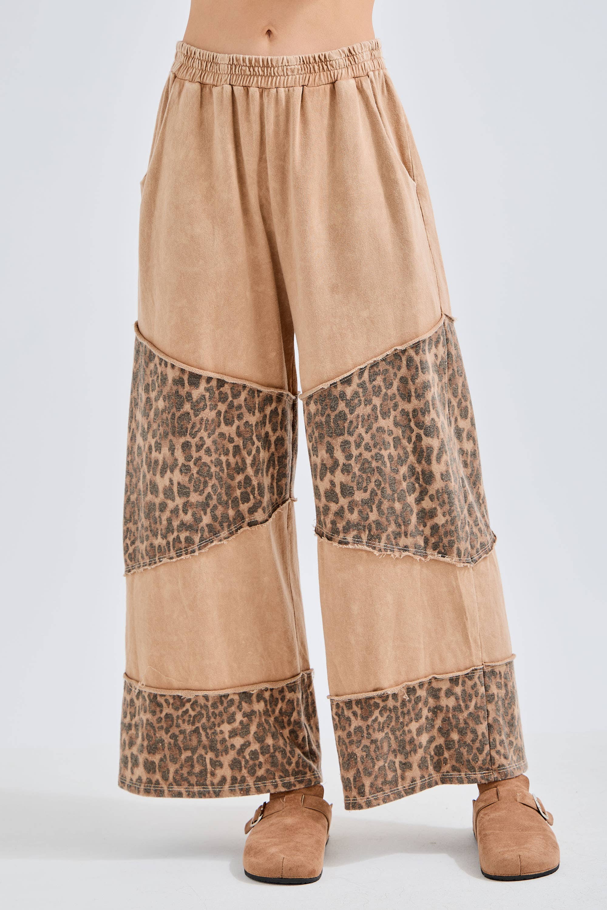 Mineral Wash Leopard Tier Pants