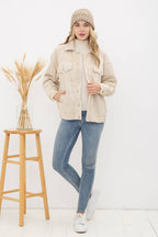 Stone Washed Quilted Pocket Front Jacket