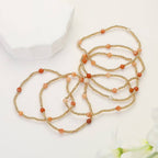 6PCS - Natural Stone Beaded Stretch Multi Layered Bracelets
