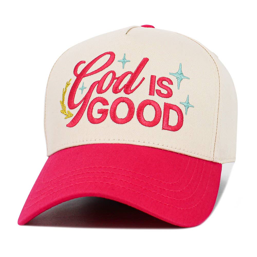 GOD IS GOOD Message Embroidered Baseball Cap