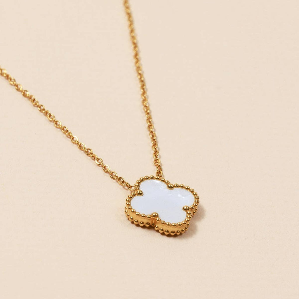 Floral 18K Gold Dip Stainless Steel Necklace