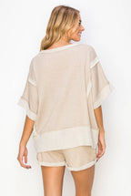 Oversize Reverse Contrast Banded Top