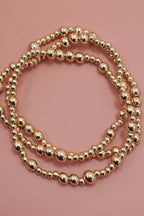 GOLD BALL BEADED BRACELET SET