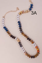 NATURAL AGATE GLASS SEMI PRECIOUS BEAD NECKLACE | 80N896