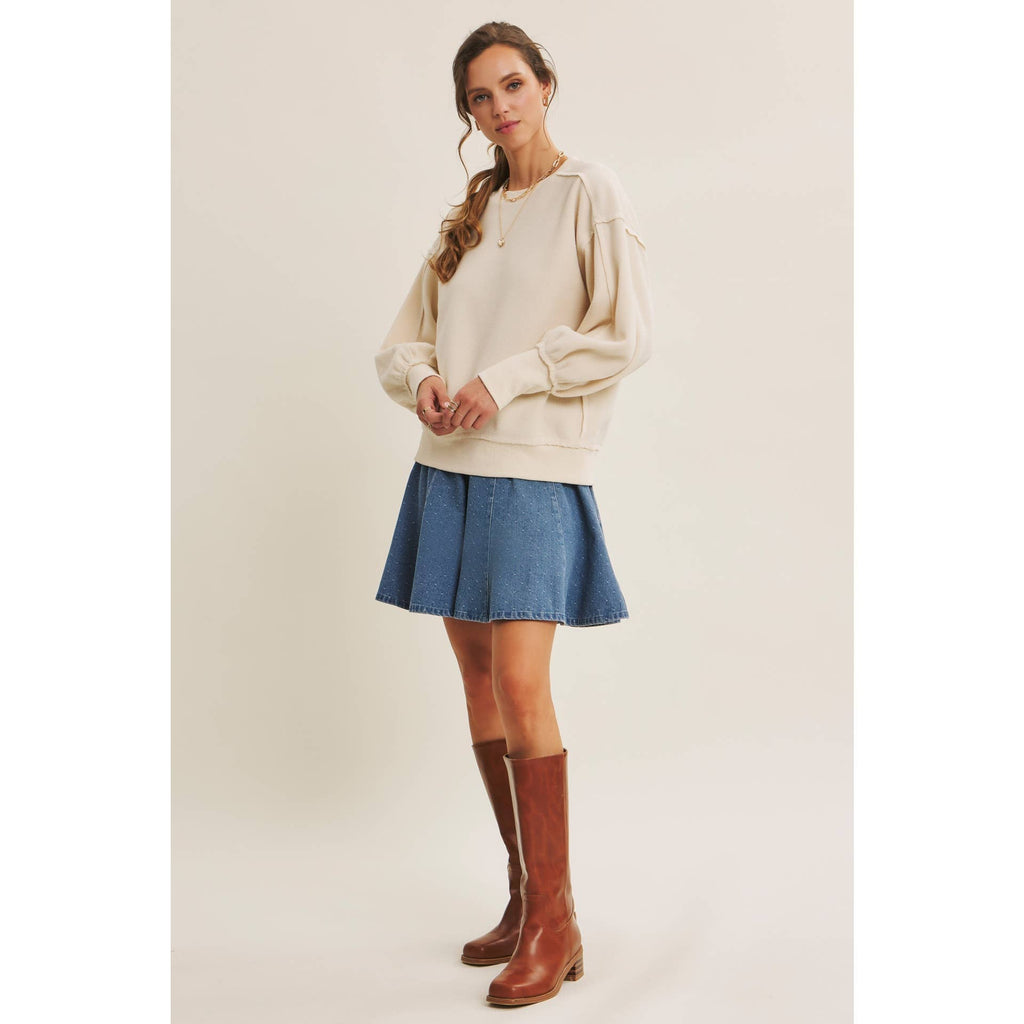 DENIM FLARE MINI SKIRT