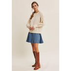 DENIM FLARE MINI SKIRT