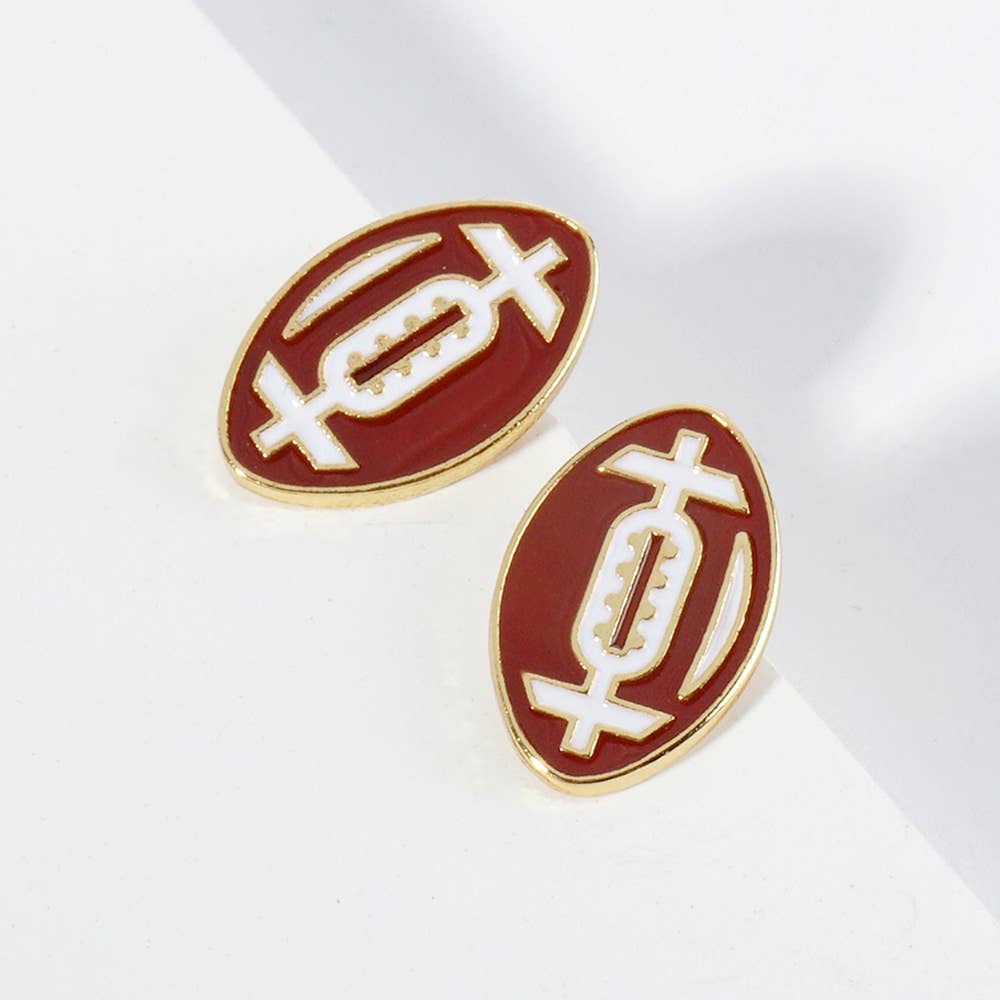 Gold Dipped GAMEDAY Football Stud Earrings