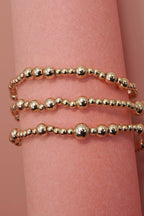 GOLD BALL BEADED BRACELET SET