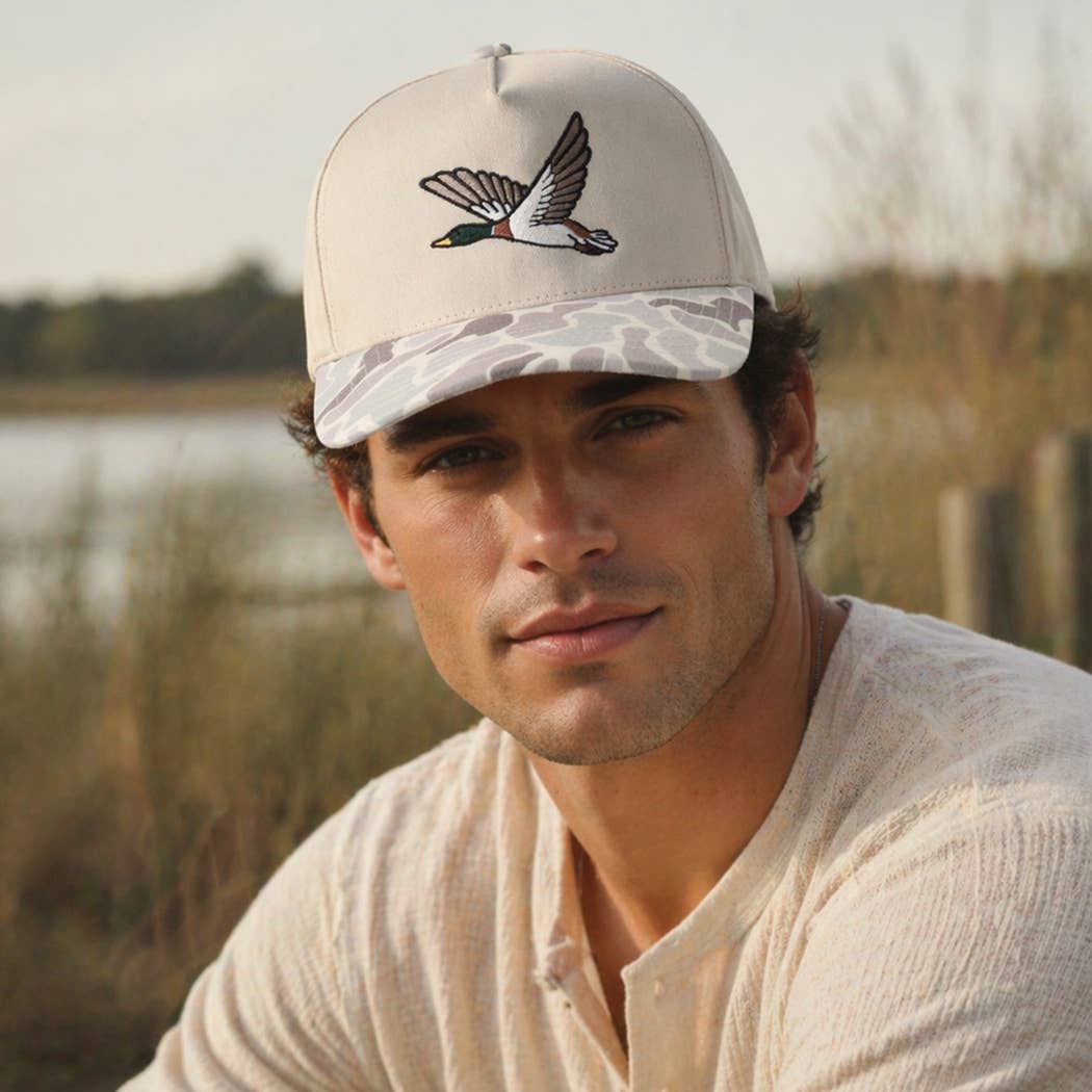 Mallard Embroidered Camo Brim Trucker Hat