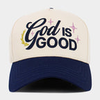 GOD IS GOOD Message Embroidered Baseball Cap