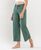 HIGH RISE CROP WIDE LEG JEANS