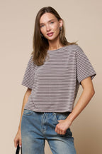 Boxy Stripe Short Sleeve Tee