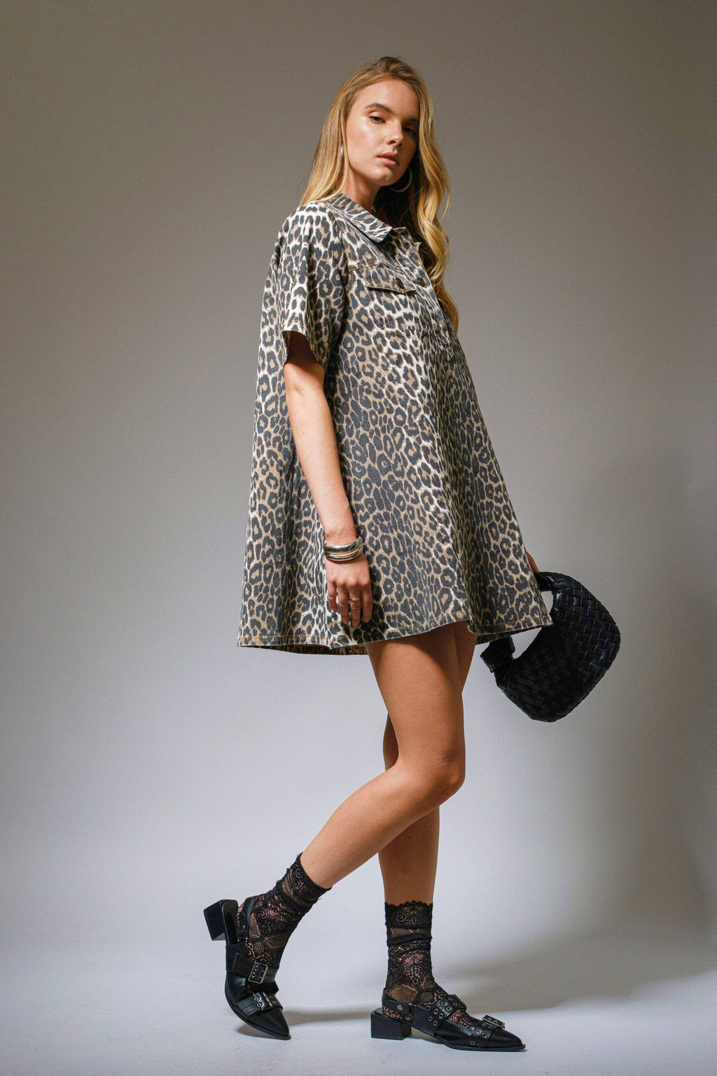Leopard Wild Side Denim Dress