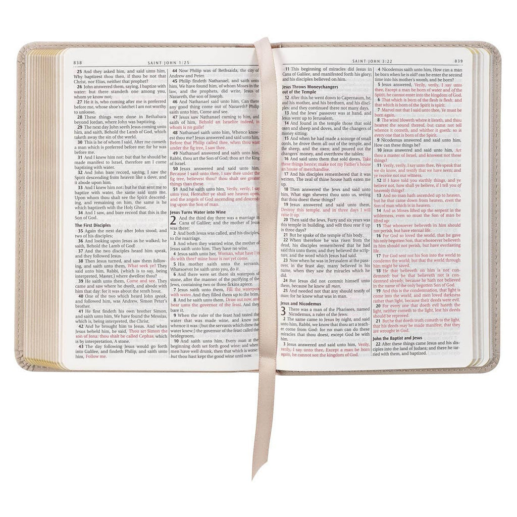 KJV Bible Compact Faux Leather, Taupe