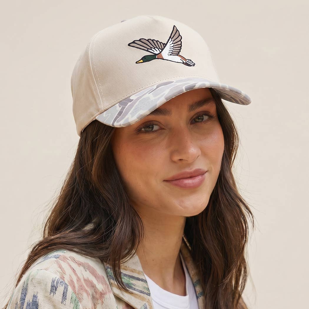 Mallard Embroidered Camo Brim Trucker Hat