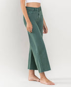 HIGH RISE CROP WIDE LEG JEANS