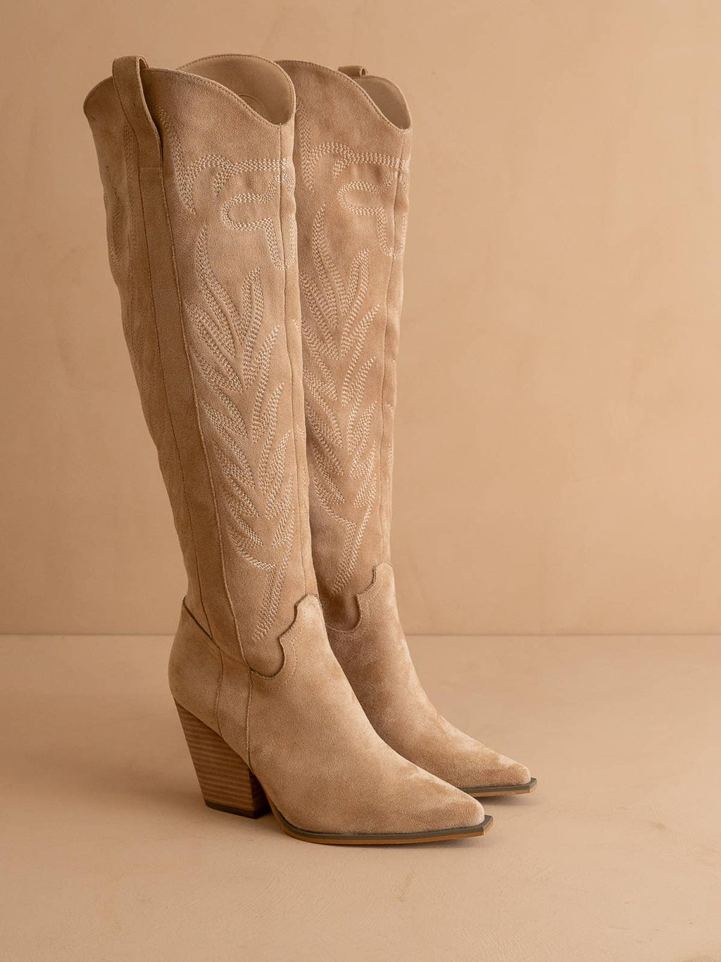 The Bronco Knee High Boots -Almond