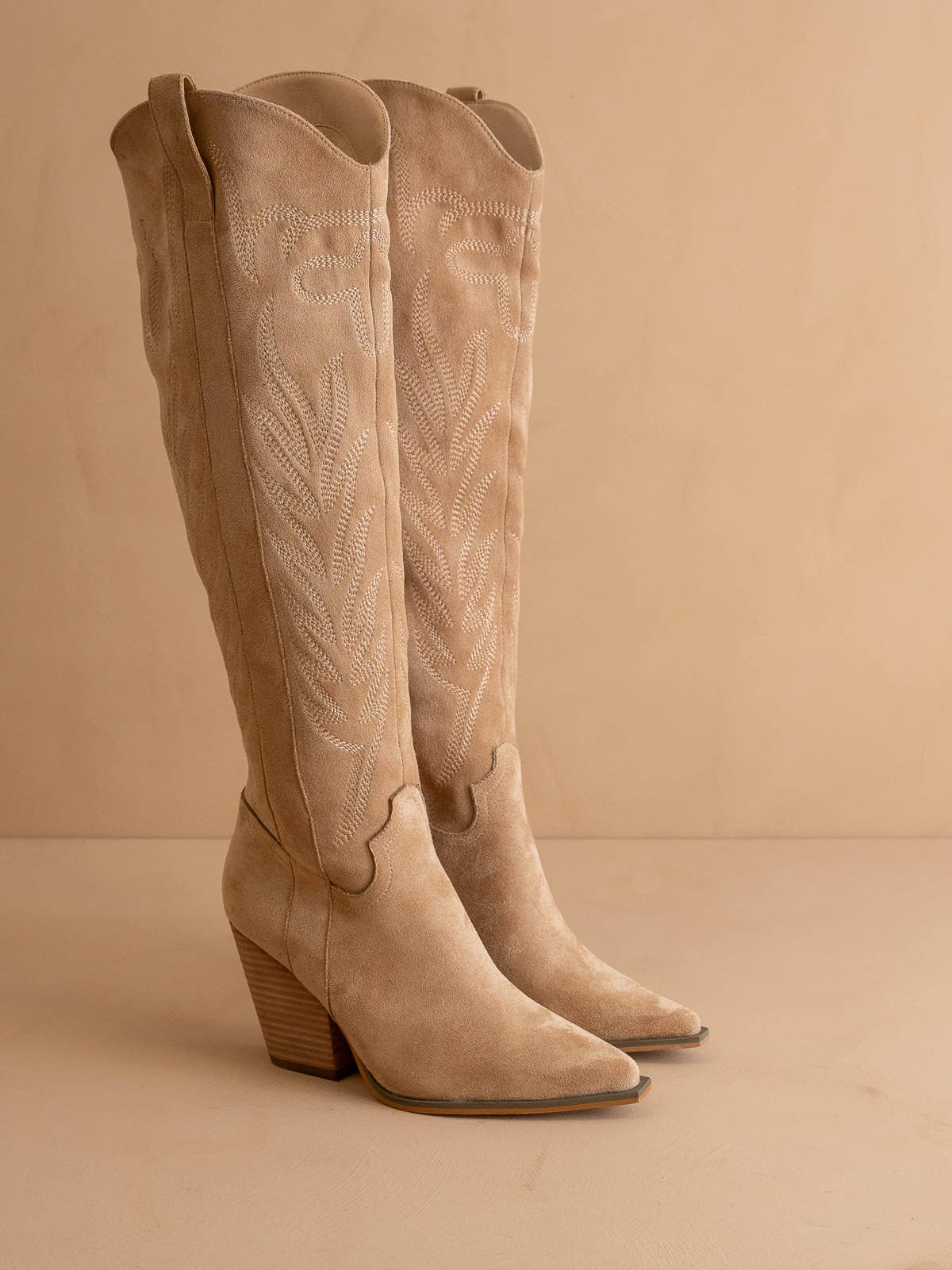 The Bronco Knee High Boots -Almond