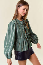 Corduroy Peplum Blouse