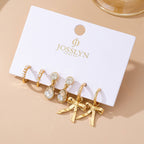 Pearl Crystal Earring Set