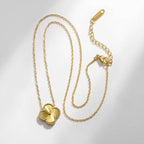Floral 18K Gold Dip Stainless Steel Necklace