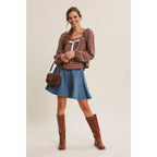 DENIM FLARE MINI SKIRT