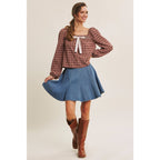 DENIM FLARE MINI SKIRT