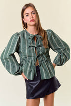 Corduroy Peplum Blouse